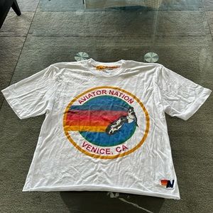 Aviator nation size small white tee